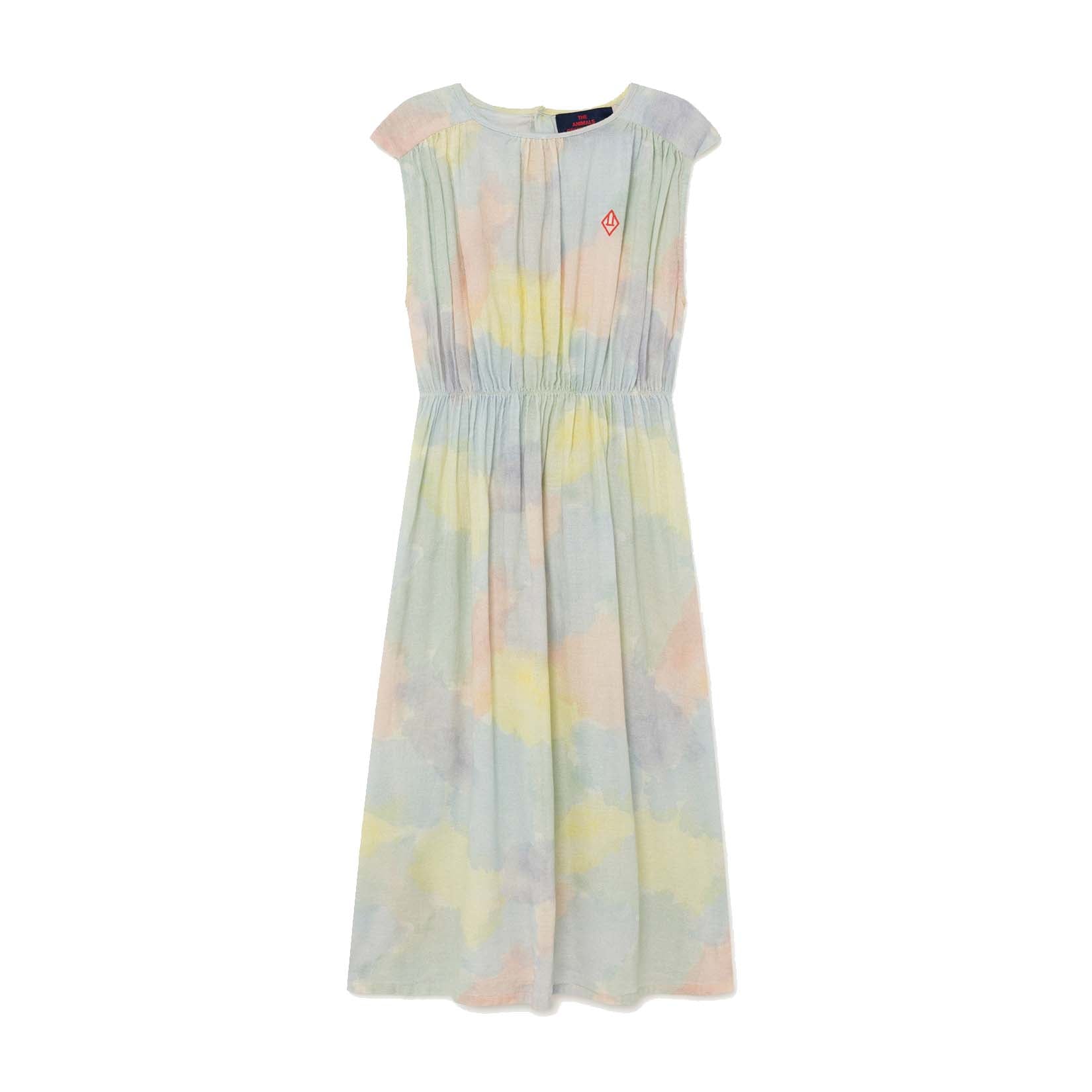 Girls Multicolor Watercolor Cotton Dress