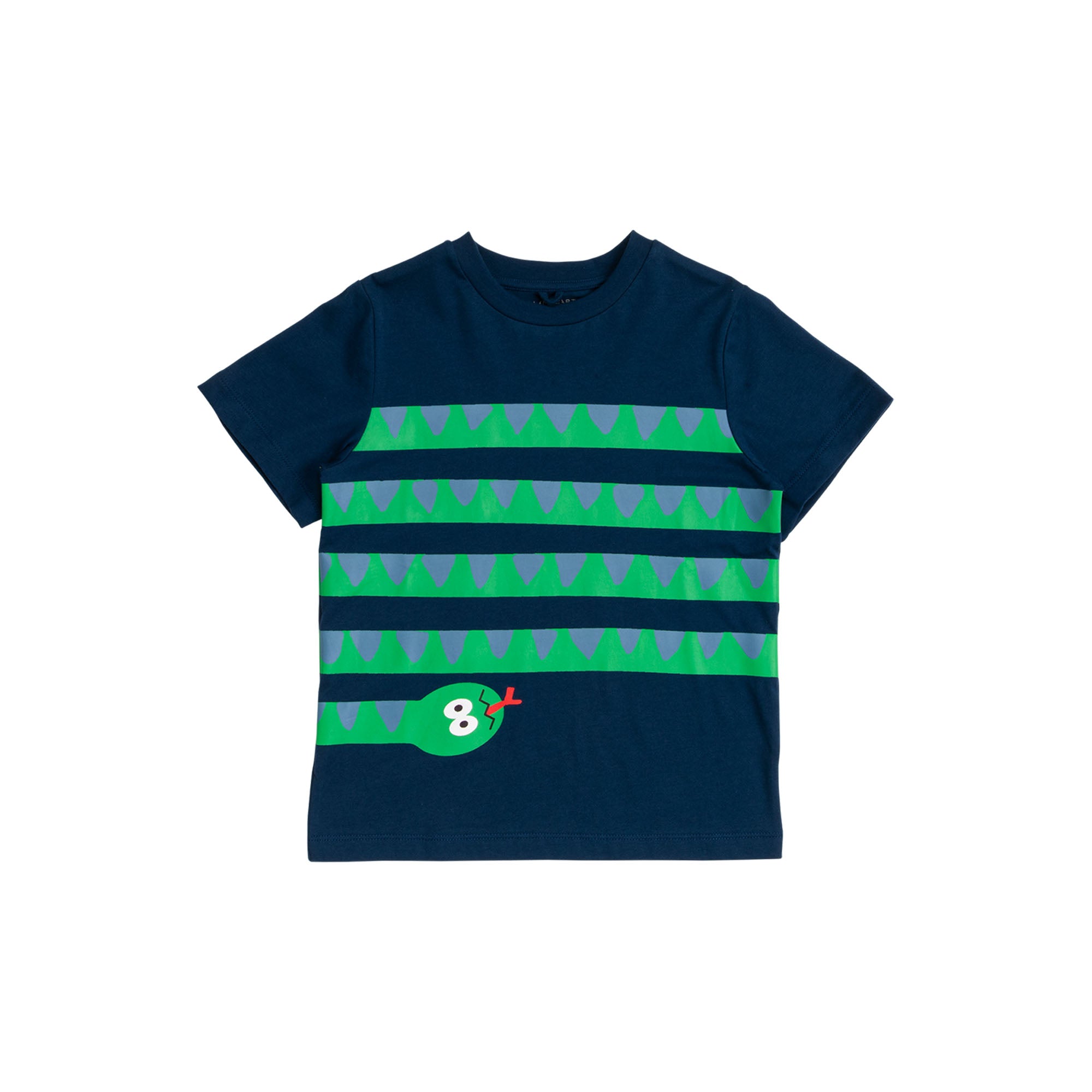 Boys Navy Snake Cotton T-Shirt