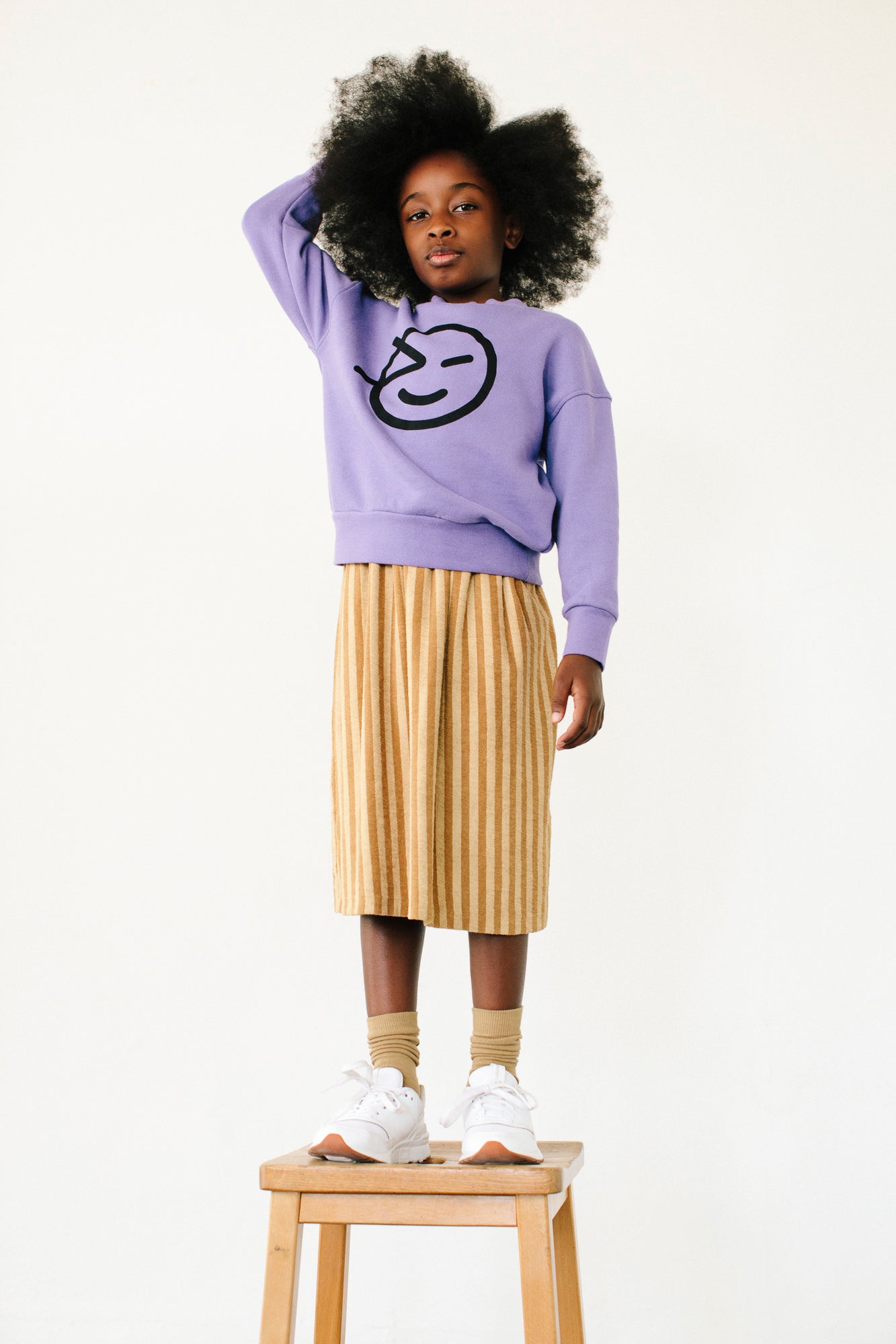 Boys & Girls Purple Logo Cotton Sweatshirt