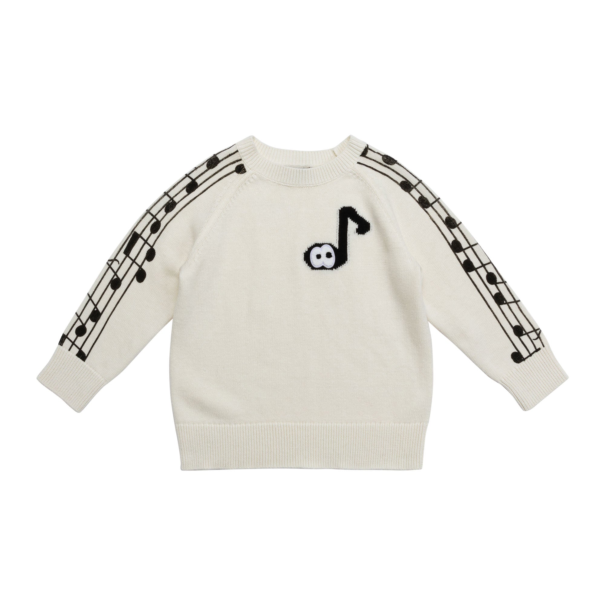 Boys Pure White Notes Jumpers